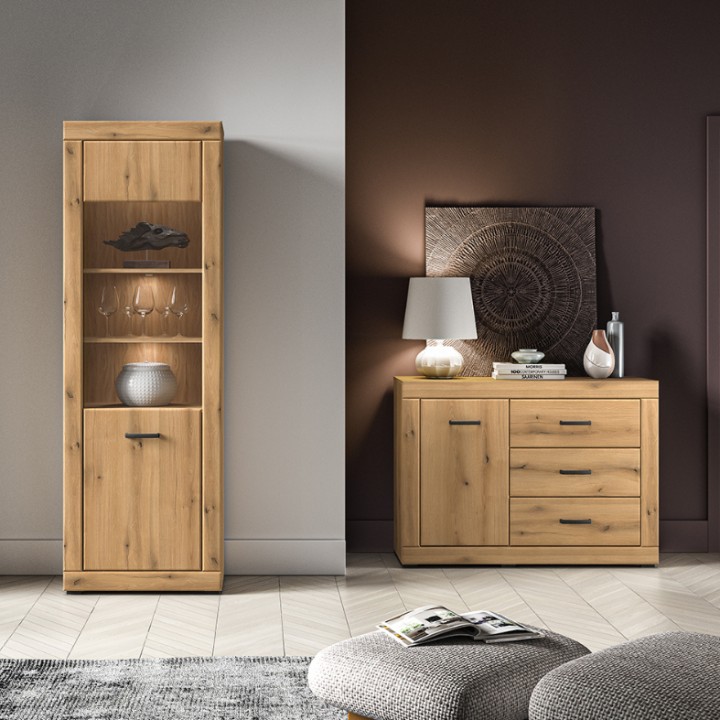 Traditional Oak Display Cabinet 195cm | J&B Furniture