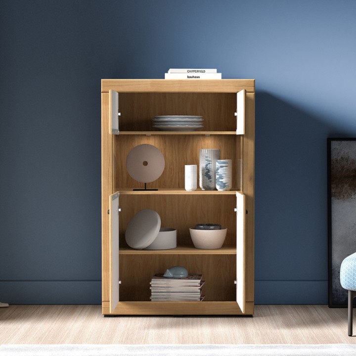 Traditional Oak Small Display Cabinet 144cm | J&B Furniture