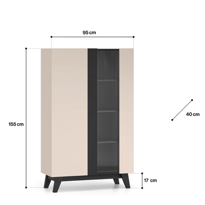 Display Cabinet 155cm | Stylish Display Unit | J&B Furniture