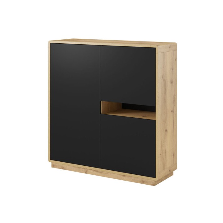 ASTON 3-Door Highboard – Modern Black Storage Unit