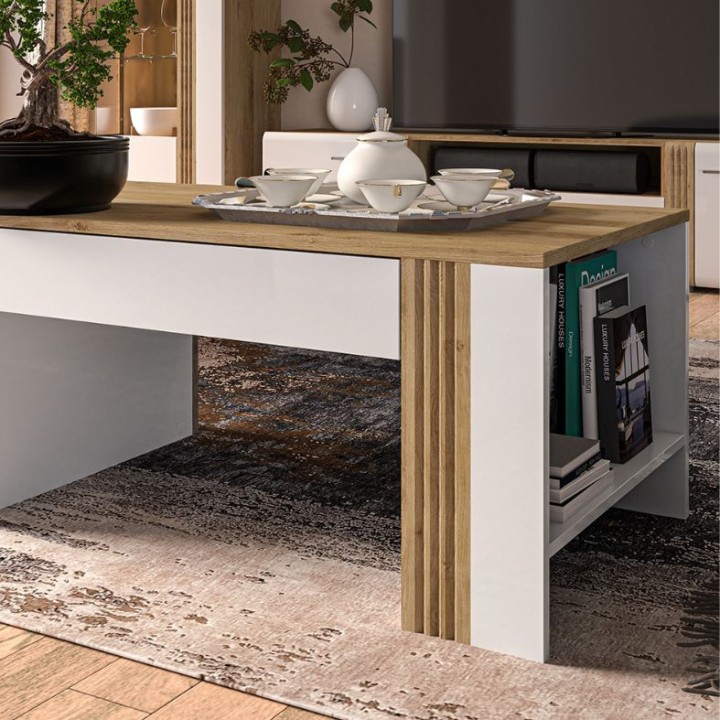 ORE Coffee Table – Modern Cashmere & Oak Style