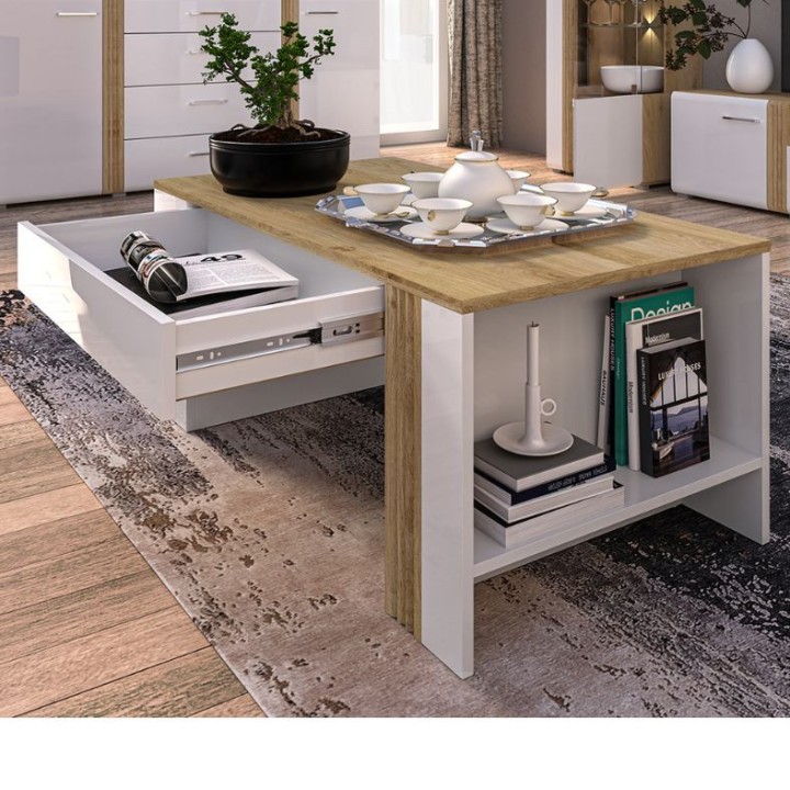 ORE Coffee Table – Modern Cashmere & Oak Style