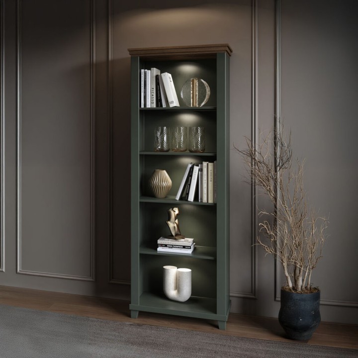 EVA Bookcase – Green & Lefkas Oak Bookshelf Ireland