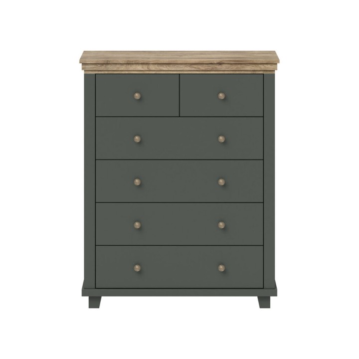 EVA Chest of Drawers – Green & Oak Bedroom Storage