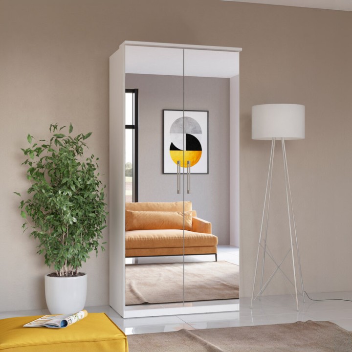 Optima wardrobe 2 Door With a Mirror - J&B Furniture