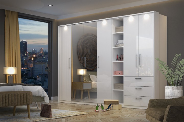 Optima wardrobe 2 Door With a Mirror - J&B Furniture