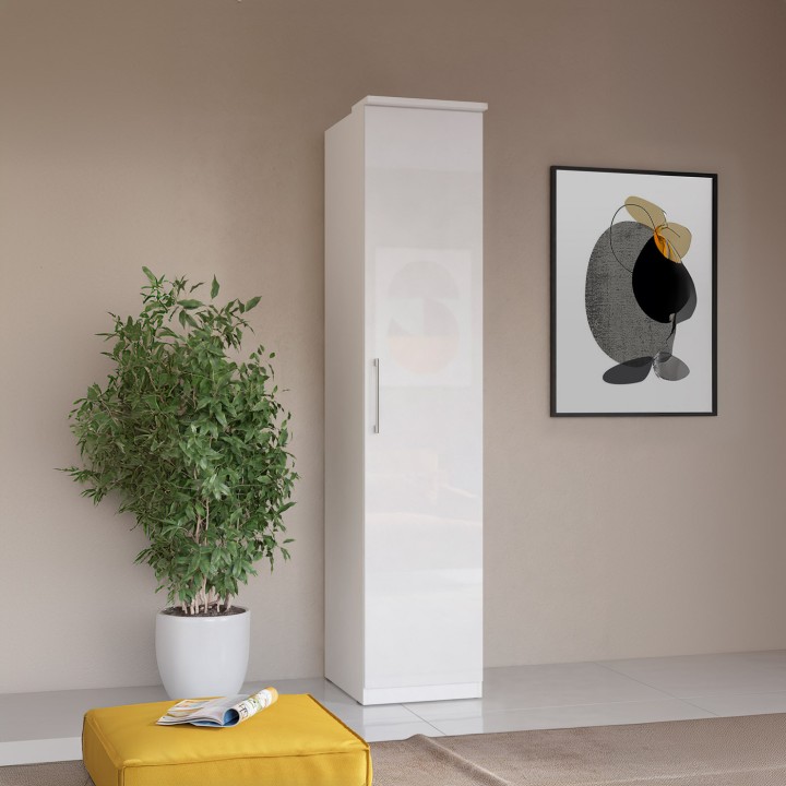 Optima 05 -   wardrobe 1 door L/R in White - J&B Furniture