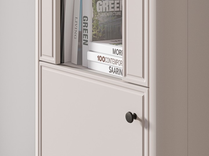 Vilario  Display Cabinet Cashmere with Oak - J&B Furniture