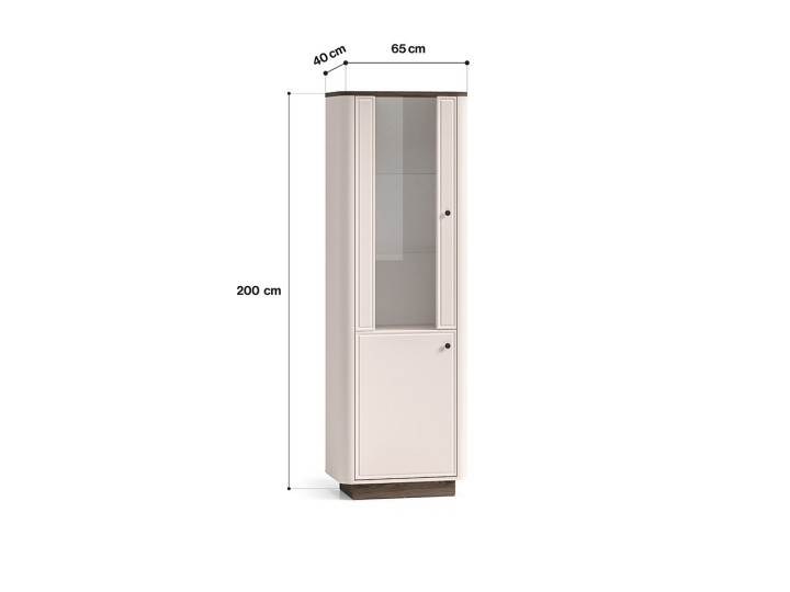 Vilario  Display Cabinet Cashmere with Oak - J&B Furniture