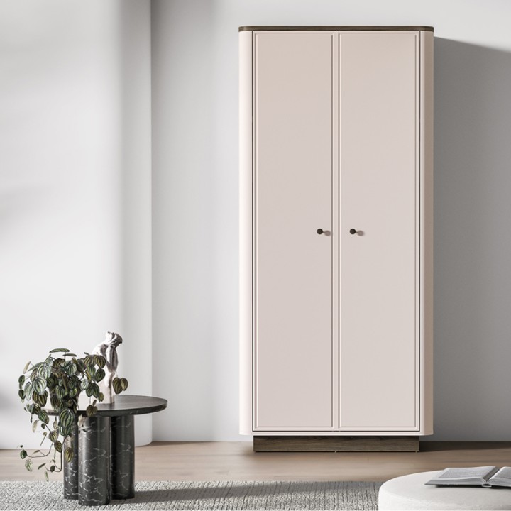Small Wardrobe Modern Cashmere & Oak  - J&B Furniture
