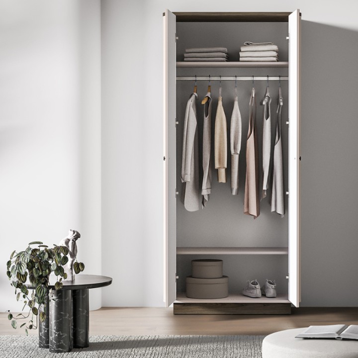 Small Wardrobe Modern Cashmere & Oak  - J&B Furniture