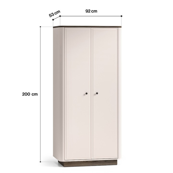 Small Wardrobe Modern Cashmere & Oak  - J&B Furniture