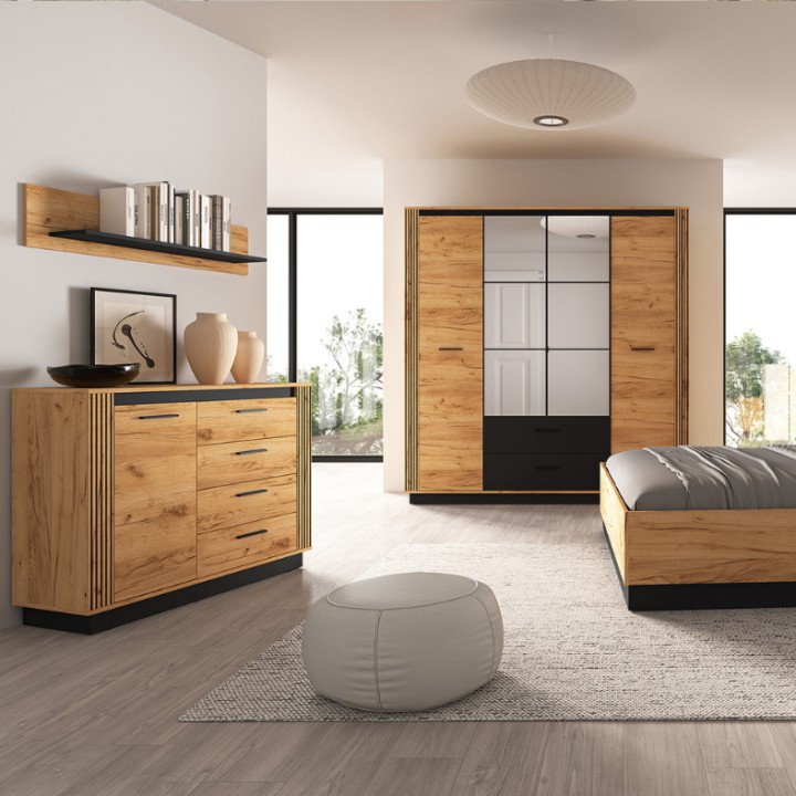 Urso Sideboard – Oak & Black Modern Sideboard