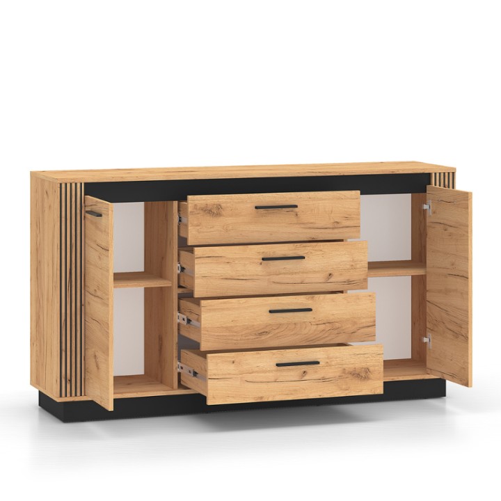 Urso Sideboard – Oak & Black Modern Sideboard