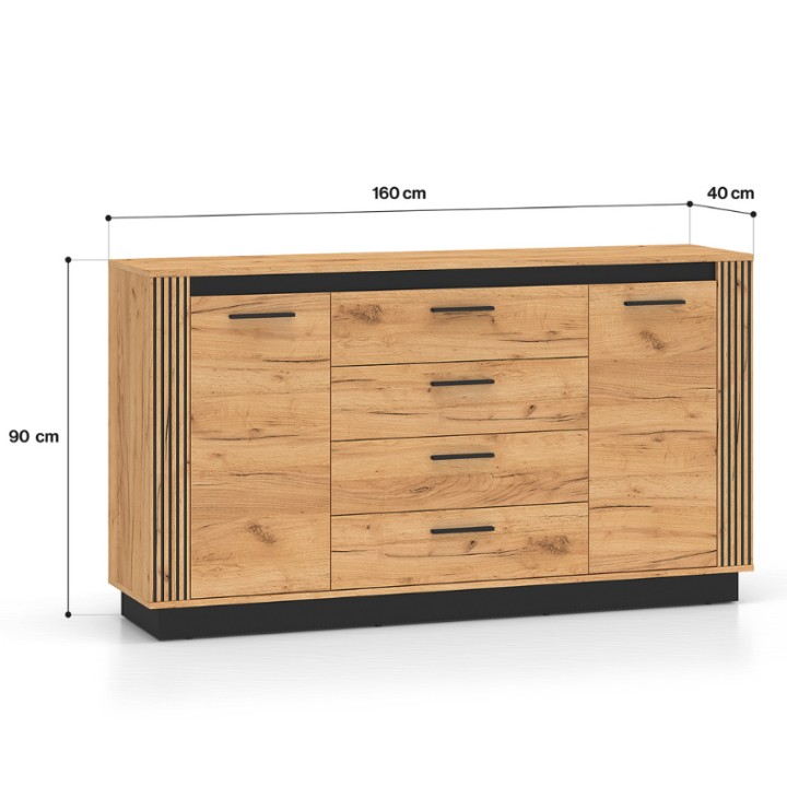 Urso Sideboard – Oak & Black Modern Sideboard