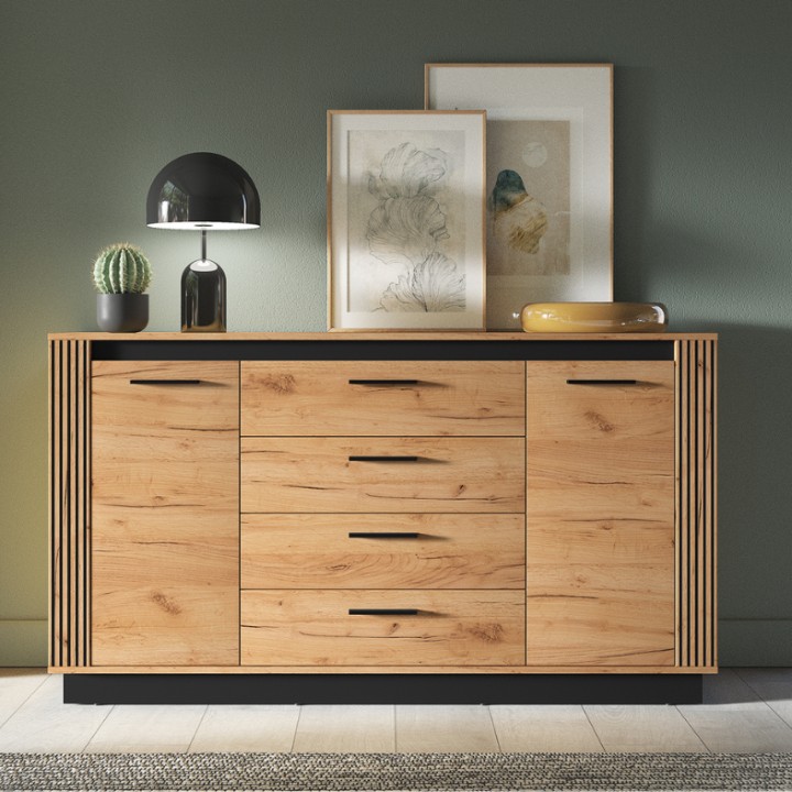 Urso Sideboard – Oak & Black Modern Sideboard