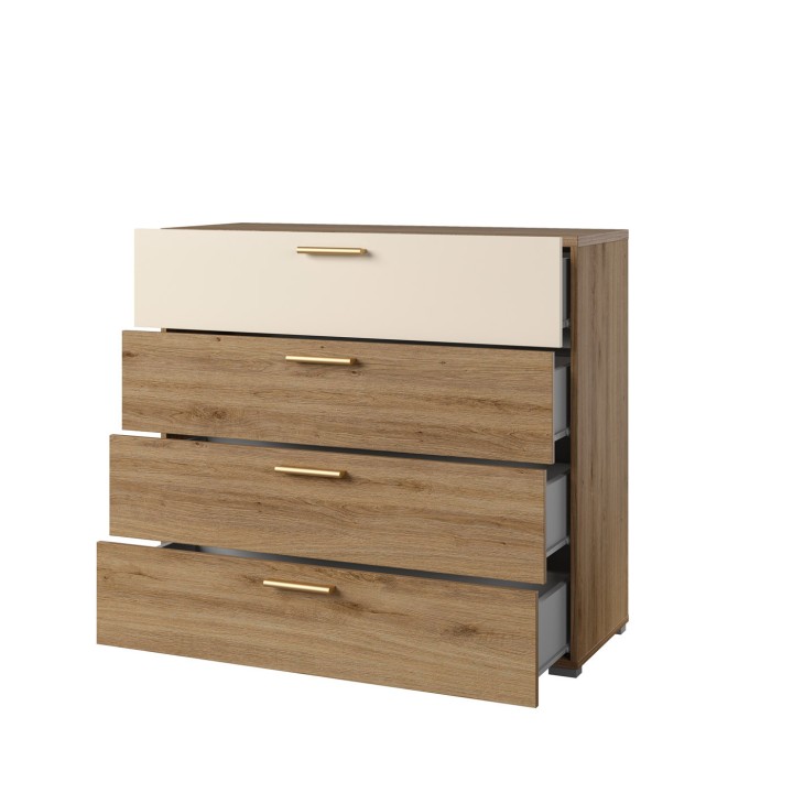 Vertina Chest of Drawers – Wild Oak & Beige Storage