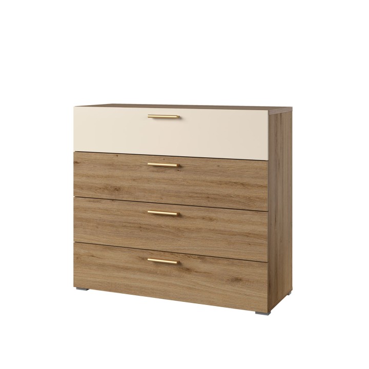 Vertina Chest of Drawers – Wild Oak & Beige Storage