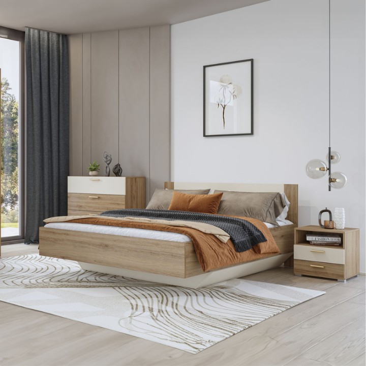 Vertina Chest of Drawers – Wild Oak & Beige Storage