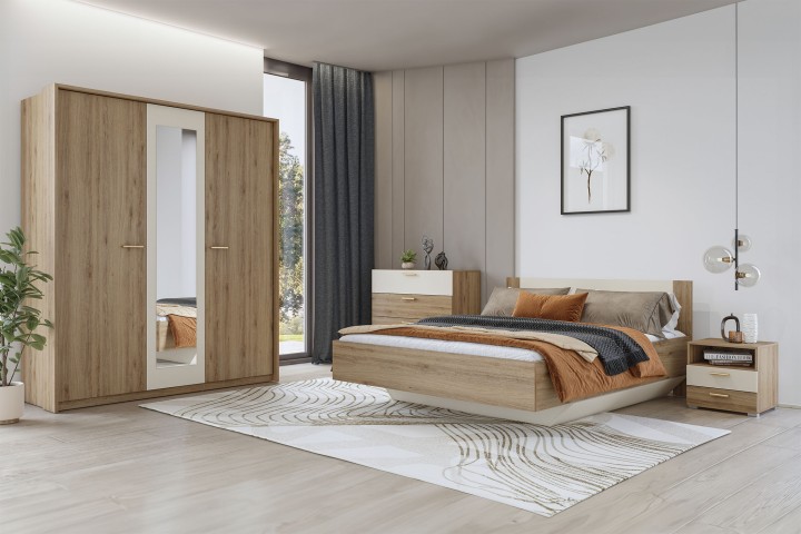 Vertina 179cm Wardrobe 3 doors Oak - Beige | J&B Furniture