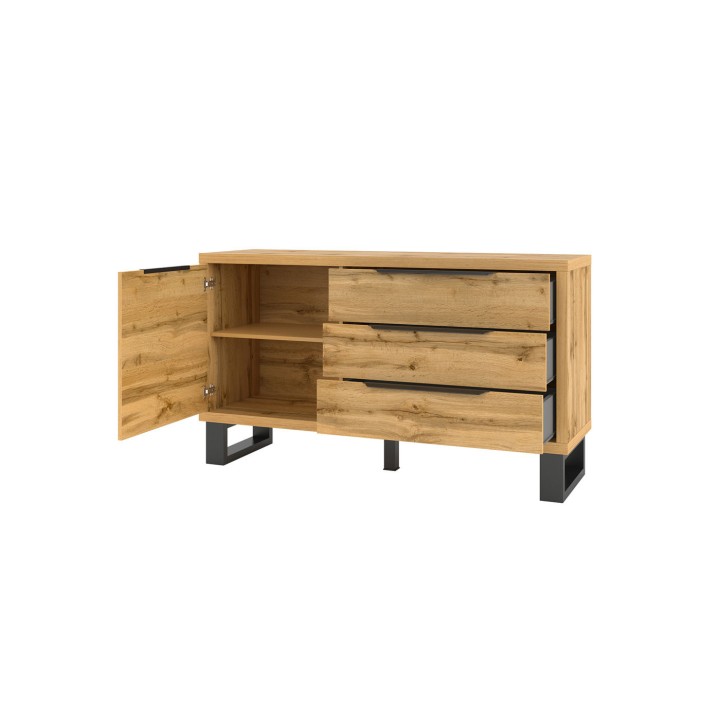 Halle Sideboard –  Oak 1 Door 3 Drawer Unit - J&B Furniture