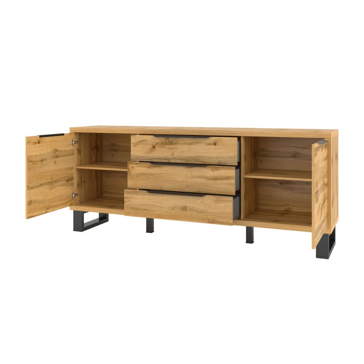 Halle Oak Sideboard –   2 Door 3 Drawer Unit - J&B Furniture