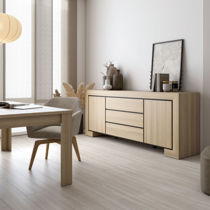 Cuba II Sideboard – Nordic Oak 2 Door 3 Drawer Design