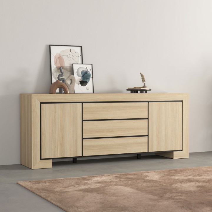 Cuba II Sideboard – Nordic Oak 2 Door 3 Drawer Design