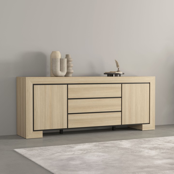 Cuba II Sideboard – Nordic Oak 2 Door 3 Drawer Design