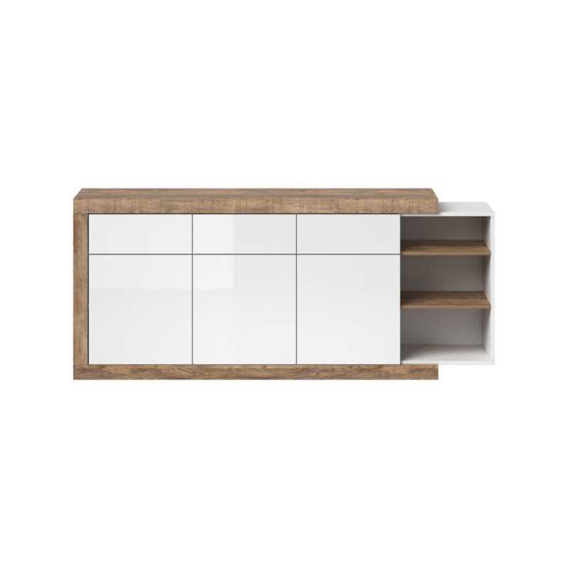 Sintra 3 Door Sideboard 180 cm in Samdal oak and white gloss
