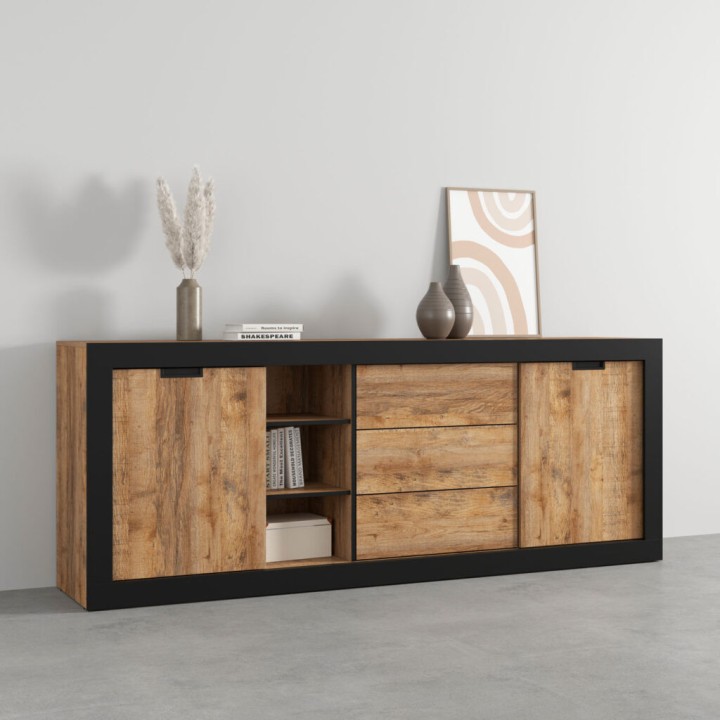 Loft Style Sideboard 220cm in Oak | J&B Furniture Limerick
