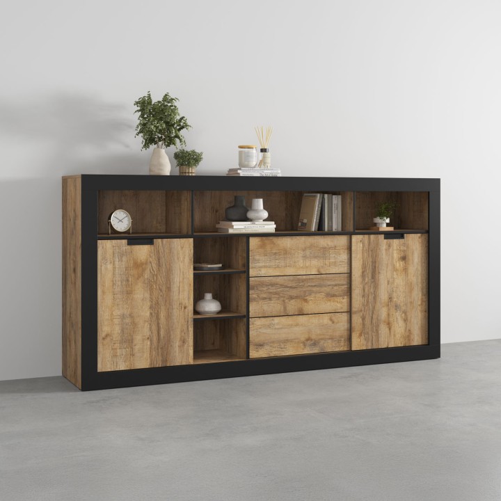 Tudor  Oak Sideboard 2 Door 3 Drawer