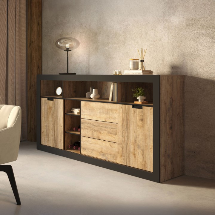 Tudor  Oak Sideboard 2 Door 3 Drawer