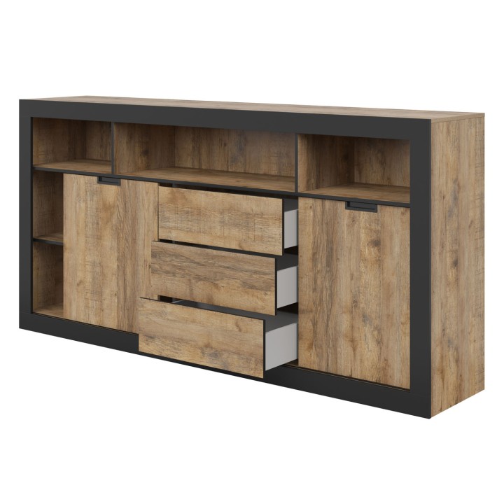 Tudor  Oak Sideboard 2 Door 3 Drawer