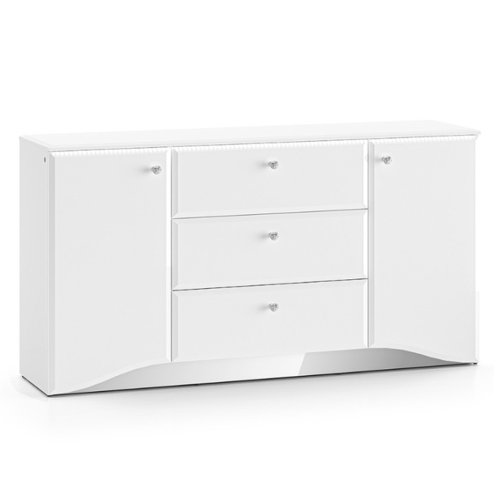 Elegant White Gloss Sideboard with LED - J&B Furniture