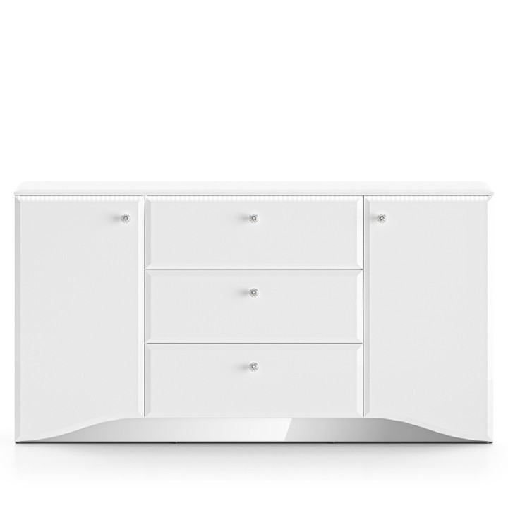 Elegant White Gloss Sideboard with LED - J&B Furniture