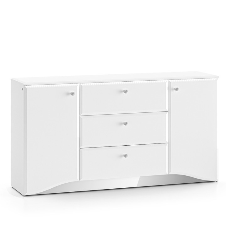 Elegant White Gloss Sideboard with LED - J&B Furniture