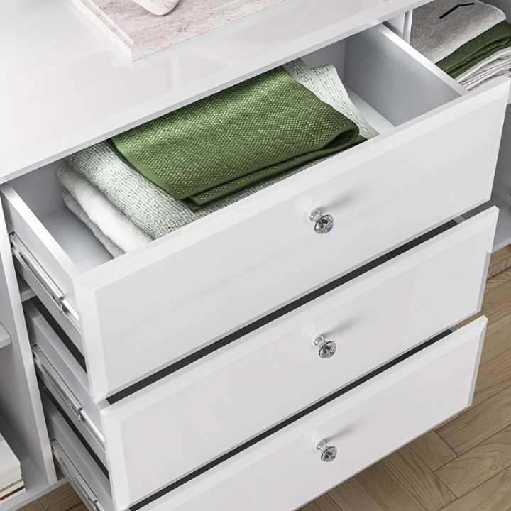 Elegant White Gloss Sideboard with LED - J&B Furniture