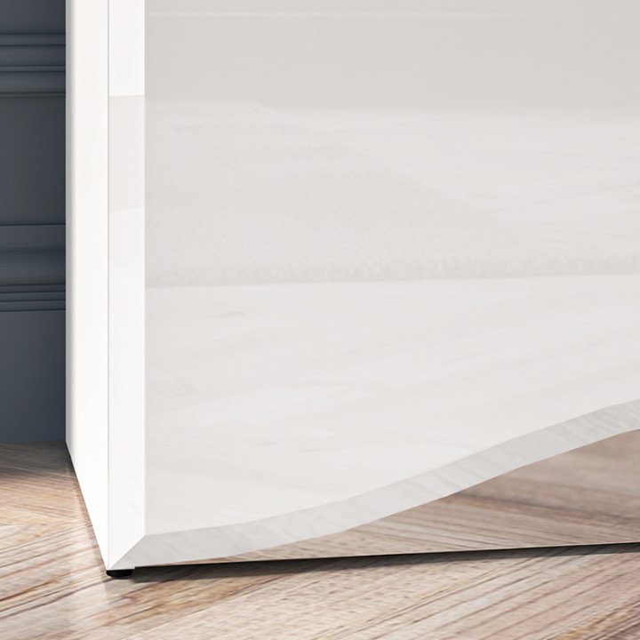 Elegant White Gloss Sideboard with LED - J&B Furniture
