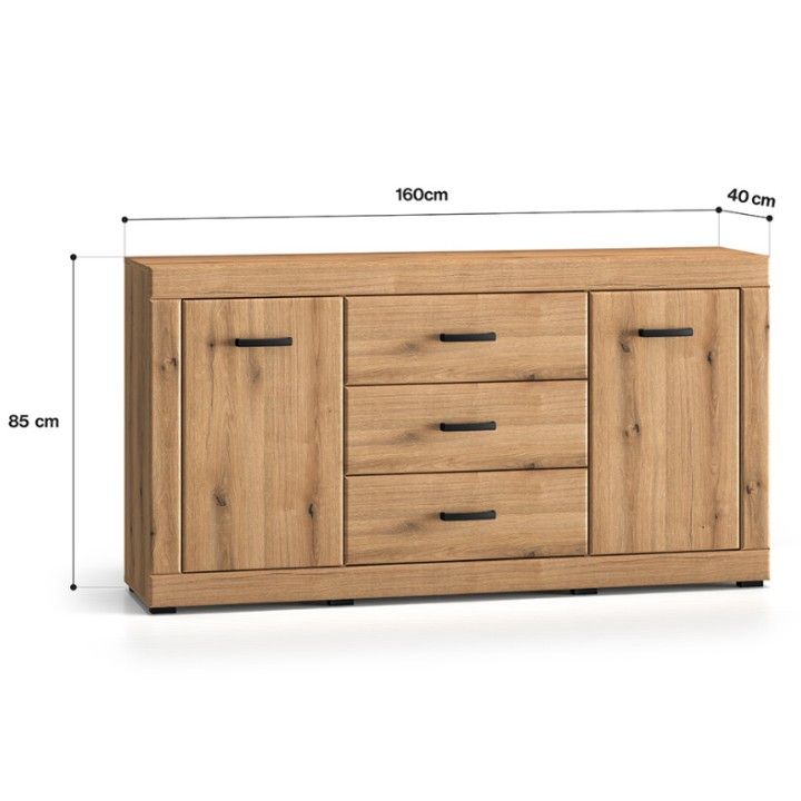 Small Sideboard  Traditional Style in Oak – J&B Furniture