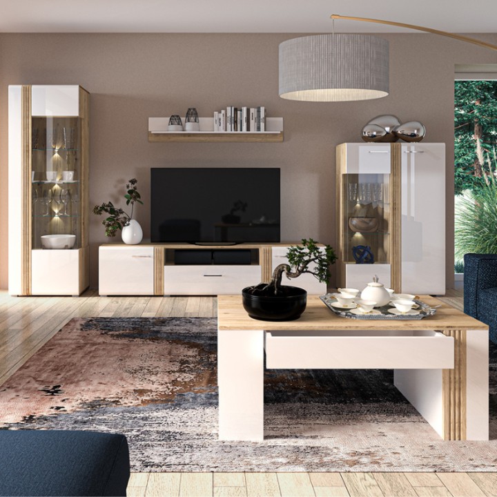 ORE Coffee Table – Modern Cashmere & Oak Style