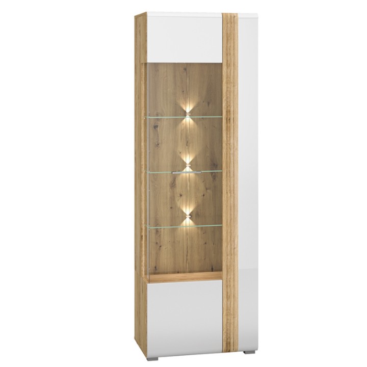 Adagio Display Cabinet Left-Hand Oak and White-J&B Furniture