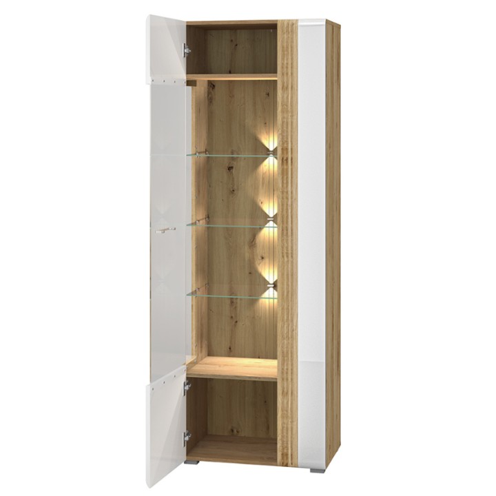 Adagio Display Cabinet Left-Hand Oak and White-J&B Furniture