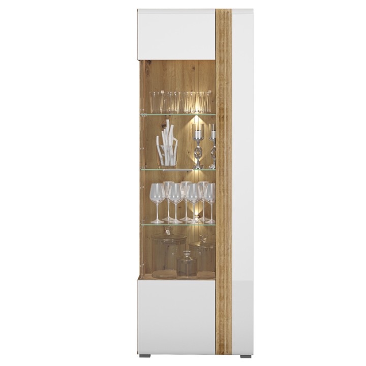 Adagio Display Cabinet Left-Hand Oak and White-J&B Furniture