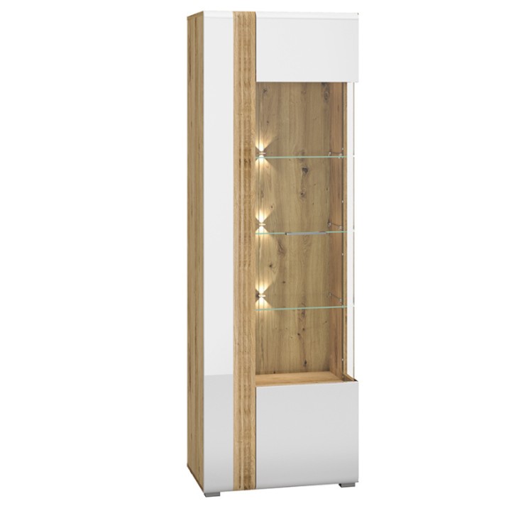 Adagio Display Cabinet Right Hand Oak and White-J&B Furniture