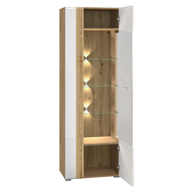 Adagio Display Cabinet Right Hand Oak and White-J&B Furniture