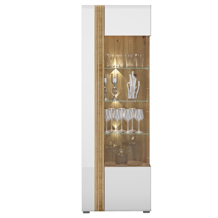 Adagio Display Cabinet Right Hand Oak and White-J&B Furniture