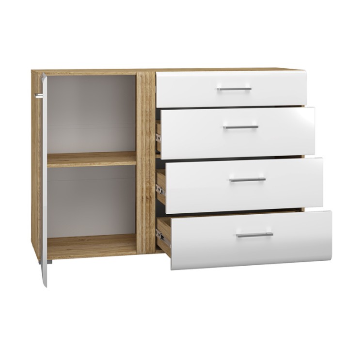 Adagio Elegant Sideboard  White and Oak - J&B Furniture