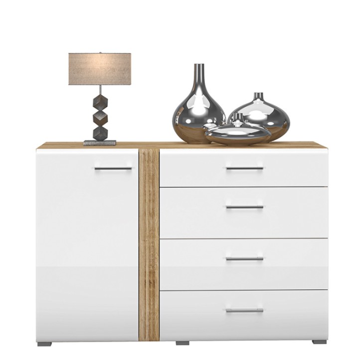 Adagio Elegant Sideboard  White and Oak - J&B Furniture