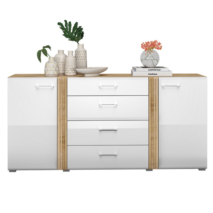 Adagio Elegant Sideboard  White and Oak 190CM- J&B Furniture